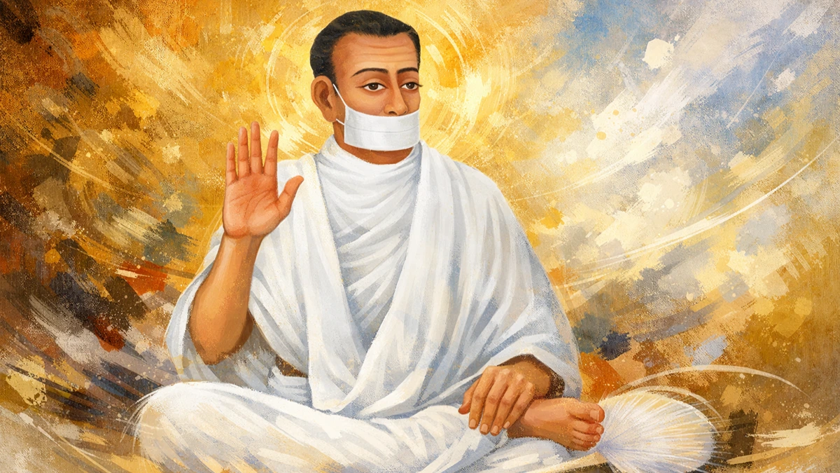 Abstract artistic wallpaper of Acharya Bhikshu, founder of Jain Shwetambar Terapanth