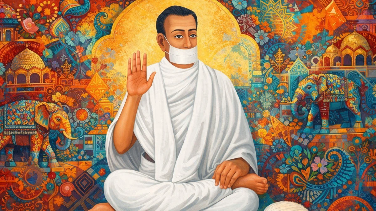 You said: Uploaded image Create a creative 16:9 8k Modern Artistic Abstract Rajasthani Art Wallpaper of Jain Terapanth Acharya Bhikshu (No Text) (No Tilak on Forehead) ChatGPT said: Image created • Acharya Bhikshu in vibrant Rajasthani art Generated image Generated imageGenerated image Generated imageGenerated image Share You said: seo alt text ChatGPT said: Modern artistic abstract Rajasthani style wallpaper of Jain Terapanth Acharya Bhikshu seated in white robes with muhapatti and raised blessing hand, 16:9 format, no tilak, vibrant traditional motifs background ChatGPT says: Modern artistic abstract Rajasthani style wallpaper of Jain Terapanth Acharya Bhikshu seated in white robes with muhapatti and raised blessing hand, 16:9 format, no tilak, vibrant traditional motifs background