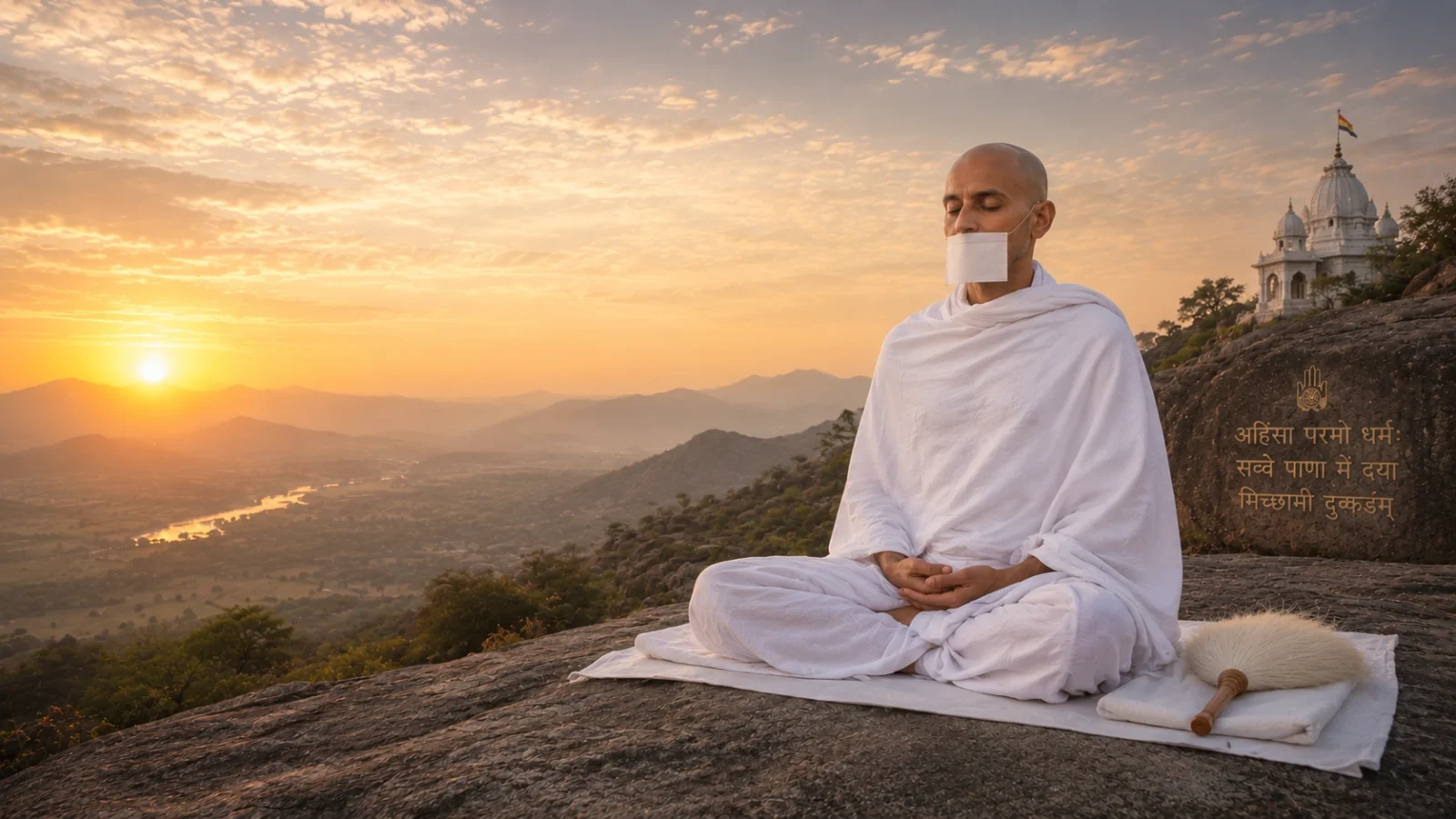 Shwetambar Jain Muni performing deep tapasya