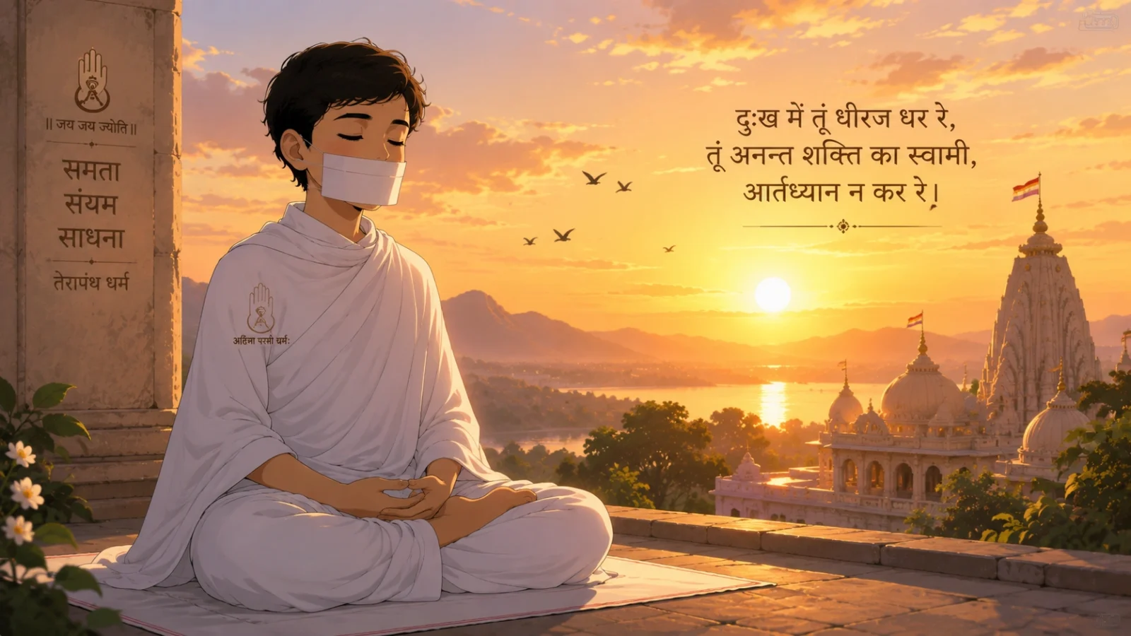 Jain Boy Staying Calm During Difficult Times